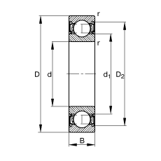 S 6205-2RSR, (j) DIN 625-1 ˜ʵҪߴ, ɂ(c)ܷ