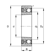 {(dio)S 2205-K-2RS-TVH-C3, (j) DIN 630 (bio)(zhn)Ҫߴ, FF 1:12ɂ(c)ܷ