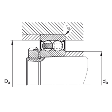 {(dio)S 2205-K-2RS-TVH-C3, (j) DIN 630 (bio)(zhn)Ҫߴ, FF 1:12ɂ(c)ܷ