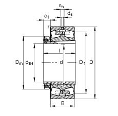 {(dio)ĝLS 23164-K-MB + H3164, (j) DIN 635-2 (bio)(zhn)Ҫߴ, F׺;o